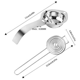 HORREX Egg Separator, Pack of 2 Protein Separators, Stainless Steel Protein Separator, Egg Yolk and Protein Quick Separating Egg Separator, Stainless Steel Egg Separator and Filter Tool for Separating