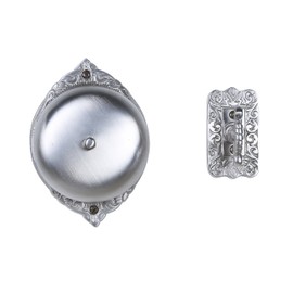 A29 Victorian Wireless Twist Doorbell, Solid Brass Mechanical Chime in Satin Nickel Finish - Vintage Doorbell for Homes with Manual Hand Turn Chime, Decorative Classic Design, Easy DIY Install