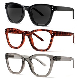 JOSCHOO Reading Glasses 3 Pack Blue Light Blocking Readers Spring Hinge Glasses for Reading for Men and Women (3 Mix Clour-4, 3.0, x)