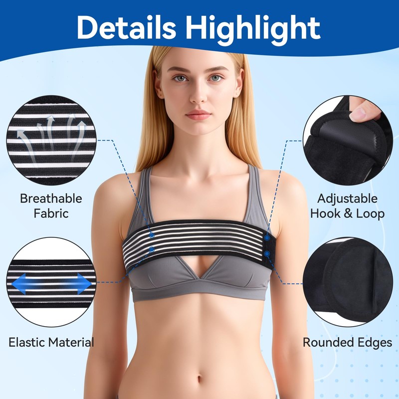 KUAZIDAR Post Op Breast Augmentation Stabilizer Band - Anti-Bounce Chest