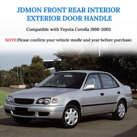 JDMON Compatible with Interior Exterior Door Handles Set Toyota Corolla Chevy Prizm 1998 1999 2000 2001 2002 Front Rear Passenger Driver Side Replace 6922002030 6920502050E0 Pack of 8 (Black & Beige)