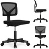 Sweetcrispy Armless Desk Chairs, Ergonomic Low Back Computer Chair No