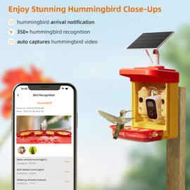 Bilantan Smart Hummingbird Feeder with Camera Solar Powered, Ultimate Gift for Fathers Day