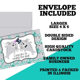 Funny Wedding Card for Newlyweds – Sealing the Deal Silly Seal Themed Greeting for Bride and Groom Wedding Day- Congratulations to the Happy Couple 4X6 inch Card with Silver Envelope Included