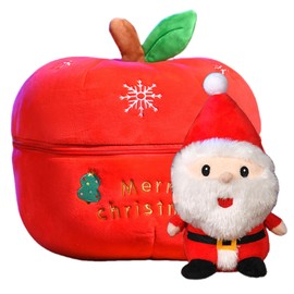 20cm Christmas Suffed Plush Santa Toy with Apple Plush 30cm,Christmas Santa Apple Stuffed Costumed Plushies Dolls Christmas Soft Toy Christmas Squishys Xmas Santa Plush Toy Gifts for Kids Home Decor