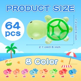 GwaOery Mini Resin Turtles, Tiny Turtles Mini Resin Animal Toy Glow in the Dark for Micro Garden Landscape Ocean Car Aquarium Dollhouse Animals Theme Party Decoration (64pcs 8 Colors)