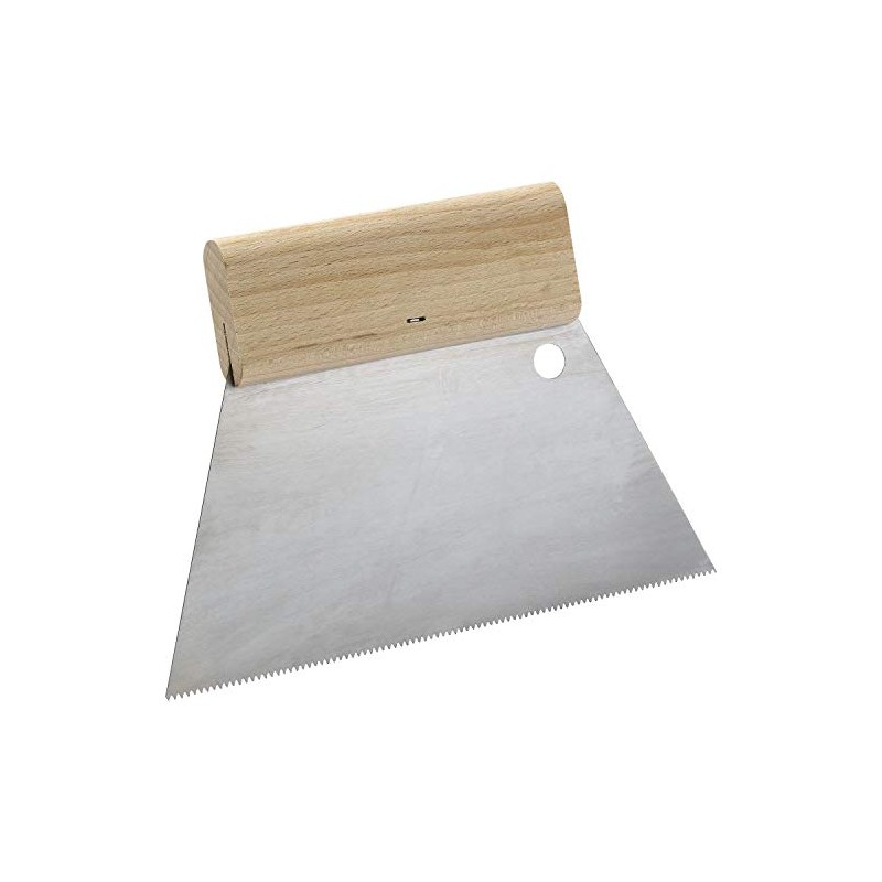 SCHULLER Notched trowel with wooden handle, width 180 mm, pointed