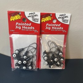 Arkie jig heads ~Sickle hooks ~ Black Free Shipping (2 pks=20 jigs)
