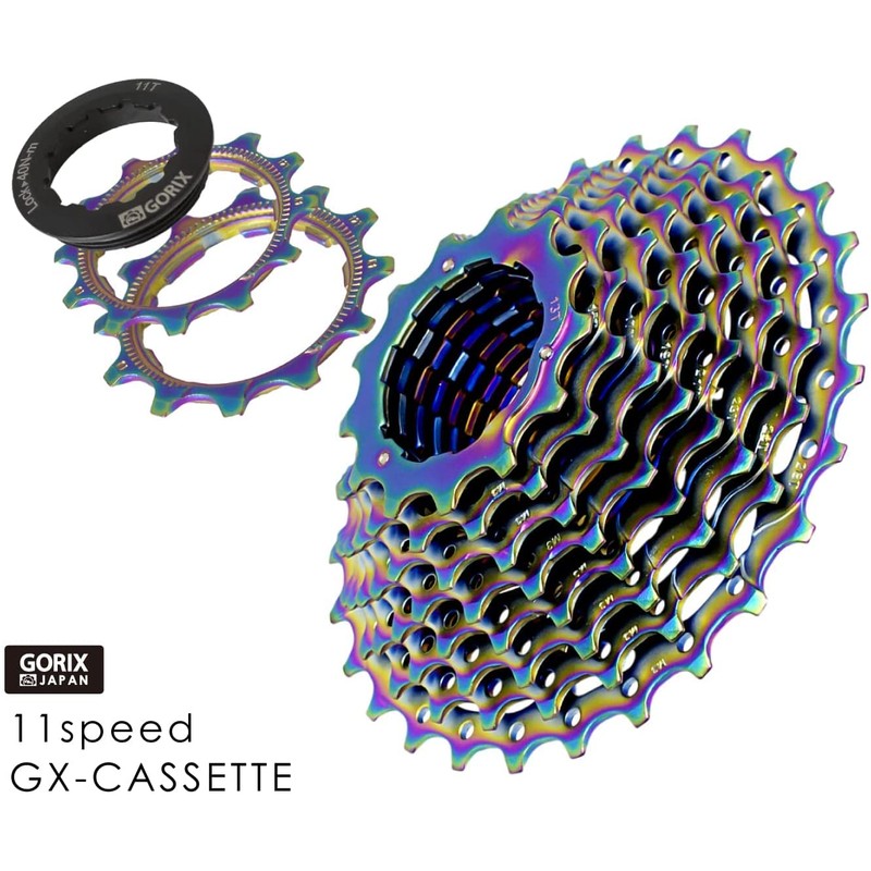 GORIX Bike Cassette Sprocket Oil Slick (11 Speed, 11-34T)