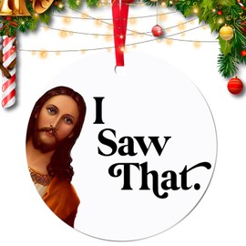 Funny Christmas Ornament Jesus Gifts for Women Men, 2D Acrylic Christmas Tree Ornaments, Christmas Decorations, Unique Funny Gifts for Adults, Friends - Home Decor (A)