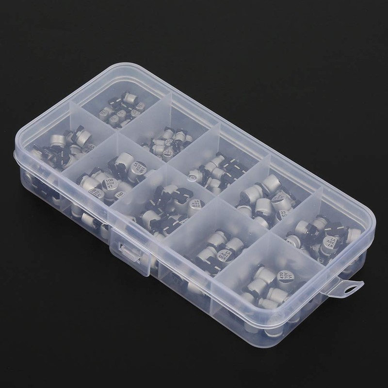 200 Pieces 10-50V Electrolytic Capacitor, SMD Electrolytic Capacitors Set 1uF
