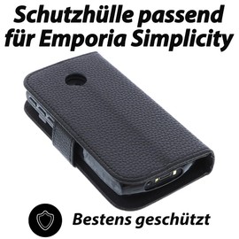 foto-kontor Case Compatible with Emporia Simplicity Book Style Black Protective Cover Book