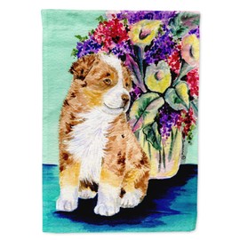 Caroline's Treasures SS8312GF Australian Shepherd Garden Flag Mailbox Flag Decorative Yard Flag Banner Outside Patio Artwork Yard Flower Beds, Garden Size, Multicolor