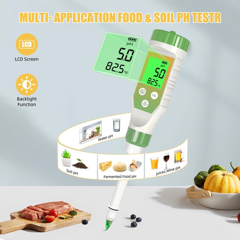 Yewhick pH Meter for Food, Digital pH Tester with High