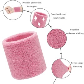 AKASENKO Muñequeras de Sudor, Pulseras de Tela de Rizo de Algodón, Hombres y Mujeres Muñequeras Deportivas para el Sudor,Muñequeras Deportivas,Ejercicio, Formación, Fitness (Multicolor)