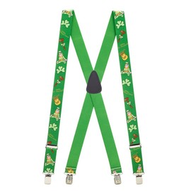 Suspender Store Novelty Leprechaun Suspenders - 1.5-Inch Wide Elastic Straps - X-Back - Clip - 42" for 5'0" to 5'9" tall