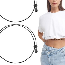 2Pcs Crop Tuck Band, Adjustable Crop Tuck Tool for Sweater and Shirt Belly Leaking Band Elastic Band to Change The Style of Your Tops Shirt Stays Belt for Women
