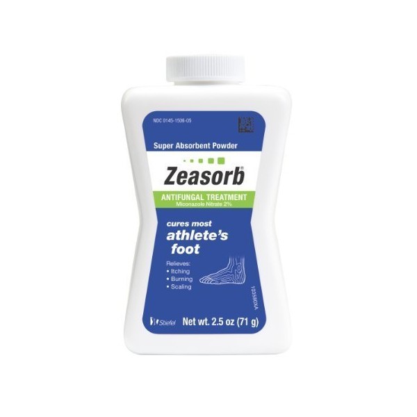 Zeasorb Antifungal Treatment Powder, Athletes Foot, 2.5oz (Pack of 4) by Zeasorb