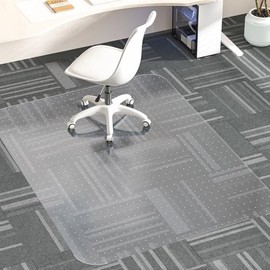 MESHDO Office Chair Mat for Carpet, 48" X 60" X 0.09" Desk Chair Mat for Carpet Floors, Clear and Thick Rolling Computer Chair Mats with Non-Slip Studded for Home and Office Low Pile Carpets