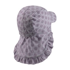 Sterntaler Peaked Cap with Neck Protection Dots - Baby Hat Lined with Cotton - Peaked Cap Girls with Print UV 50+ - Cotton Sun Cap, lilac