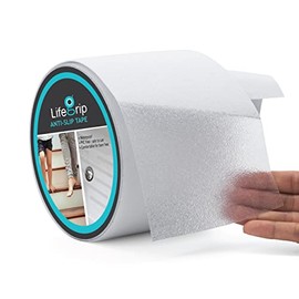 LifeGrip - Cinta antideslizante transparente, 4 x 30 pies, para bañeras, barcos, escaleras, suave, cómoda para pies descalzos