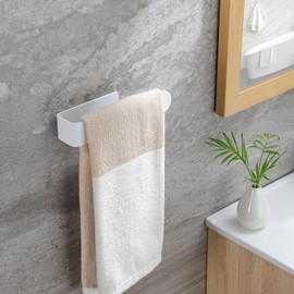 FTVOGUE Portatoallas Autoadhesivo con Anillo y Varilla Acrílica para Baño y Cocina Color