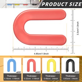 Taiyin 1600 Pack Plastic Shims Structural Horseshoe U Shaped Tile Spacers for Leveling, 1/4 Inch, 3/16 Inch, 1/16 inch, 1/8 Inch, Black, Yellow, Red, Blue