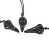 Loveliome Natural Crystal Stone Raven Skull Pendant Necklace Hand Carved