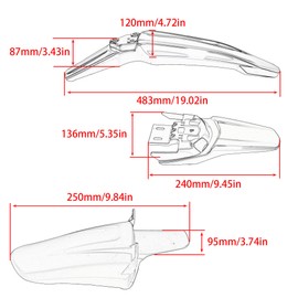ABCERRSI Surron Front Rear Fender Set,3pcs Shock Front Rear Mud Guard For Sur Ron Light Bee Segway X/S X260 X160 Imitation Carbon Fiber