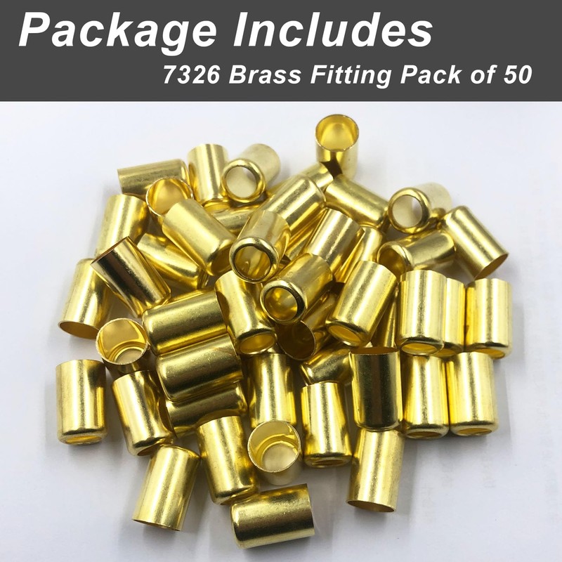 50PCS 7326 Brass Fitting Ferrules, 0.593in ID x 1in Long