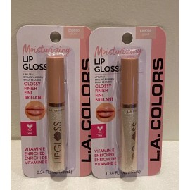 L.A. COLORS GLAZED C69060 CLEAR SPARKLE LIP GLOSS SHINE GLOSSY 2 PCS