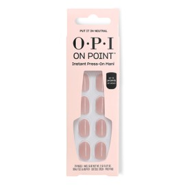 OPI On Point Put it in Neutral | Short Round Soft Nude Beige Pink Press On Nails | 24 Count with Nail Glue | Long Lasting, Reusable, Non-damaging | Fall 2025 Shades