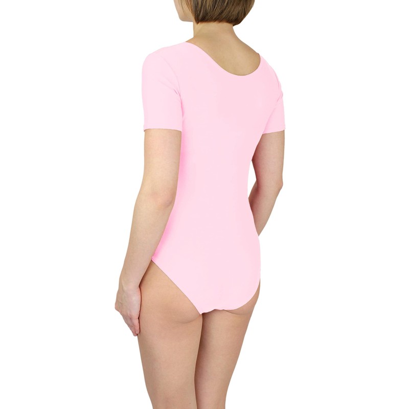 Aquarti Girls Leotard Short Sleeve Ballet Leotard Light Pink Size