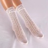 Generic Lace Socks for Women | White Crew Mid-Calf Socks