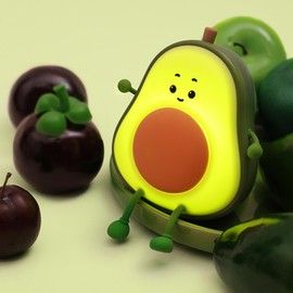 ipalmay Avocado Night Light, Fruit Night Lamp for Kids Bedroom USB Rechargeable Lamps 3 Brightness Levels, Nursery Bedside Delay-Off Nightlight for Baby Toddler Boys Girls Birthday Christmas, Green