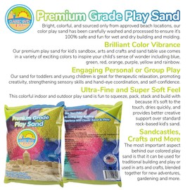 Classic Sand and Play Rainbow Colored Play Sand, 20 lb. Bag, Natural and Non-Toxic, Fun Wet and Dry Indoor and Outdoor, Sandbox, Therapy, and Table Use, Building, Stimulate Sensory Needs