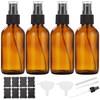 Bastelica 4 Pack 4 oz Amber Glass Spray Bottles with