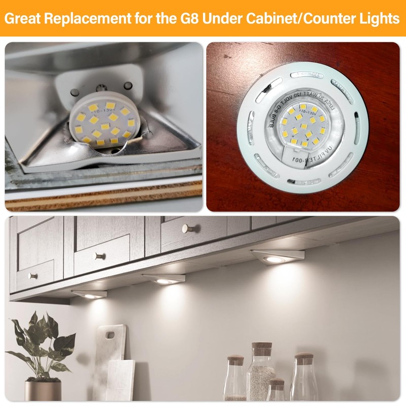 G8 LED 3W Mini Disc Puck Light Bulbs, 120V 20W