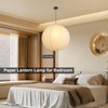 Fivemengo Large Paper Pendant Light with Cord and Canopy, 23.6in