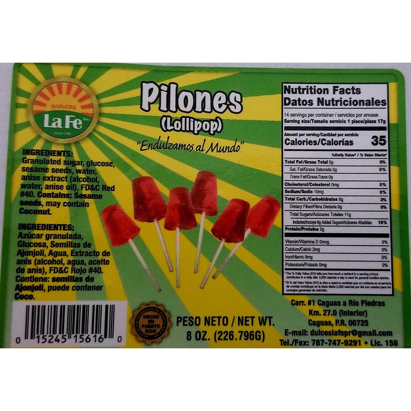 Anise Lolipops (Pilones de Anis) By Fabrica De Dulces La