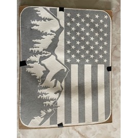 Xinghe for Ford F150 2015-2022, F250 F350 2017-2023 Mountain Forest American Flag Decal for Truck Rear Middle Window, Matte Black Mountain Tree USA Flag Decal for Truck Back Sliding Window