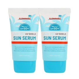 Food Aholic (2 Items) Alo Hawaii UV Shield Air Fit Sun Serum 60ml SPF50+ PA++++ / Non-whitening moisturizing sunscreen sunblock UV protection / (2개)알로하와이 UV쉴드 에어핏 선세럼 60ml SPF50+ PA++++ /백탁없는 수분 썬크림 선블록 자외선차단제