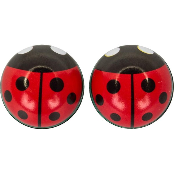 TRICK TOPS Lady Bug Valve Caps, Red