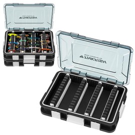 Bait Box Fishing Set, 2 Pieces Fishing Box 23 x 16 x 5 cm, Tackle Box Fishing with Removable Dividers, Fishing Boxes Fishing Bait Box for Hardbaits Swimbait Sea Trout Blinker