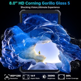 OUKITEL RT3 PRO Rugged Tablet - Android 14 Tablet, 8 Inch Tablet, 128GB+16GB, 5150mAh 18W Charger, IP68 Waterproof Tablet with Sim Card Slot, 16MP+8MP Dual 4G SIM, 5G-WiFi, NFC, OTG, Orange