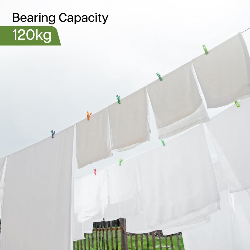 Natural Cotton Clothesline Pully Rope 30m/ 98 ft Washing Line