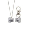 Honbay Silver Dog Bone Shaped Charm Best Friends Necklace and