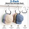 Wall-Mounted Hat Organizer for Accessory Storage – 2-Pack Durable Metal