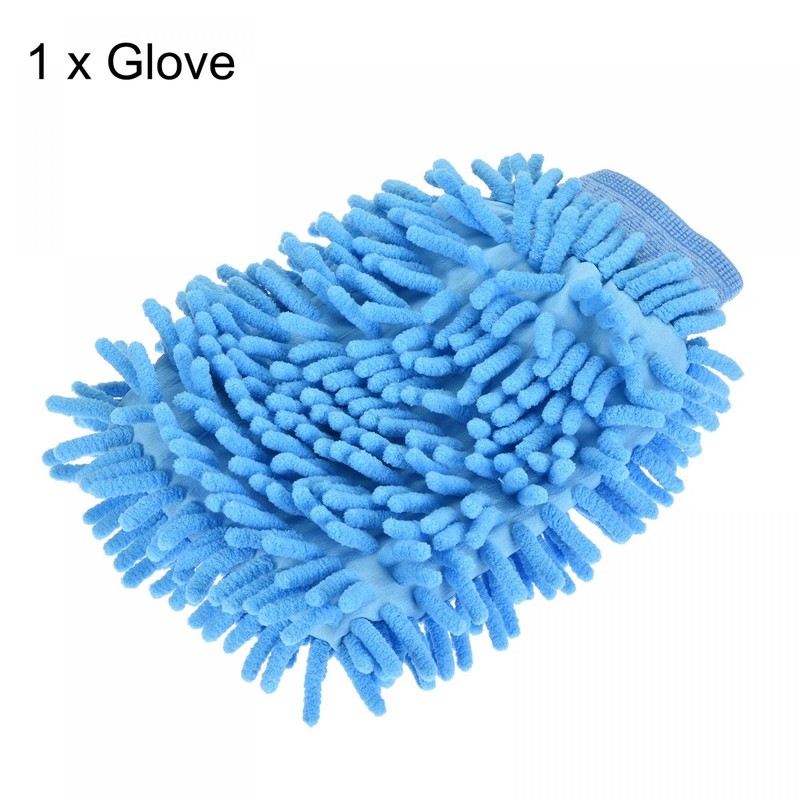 sourcing map Microfiber Soft Chenille Wash Mitten Double Sided Dusting