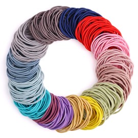 300 Hair Bands Multicolor Elastic Rope Hairbands 2mm Metal Free Lightly Tied Elastic Hair Bands for Women Girls Children Ponytails Curls